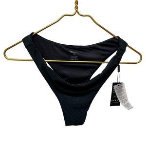 RELLECIGA Black Cheeky Brazilian Cut Bikini Bottom Women's Size M